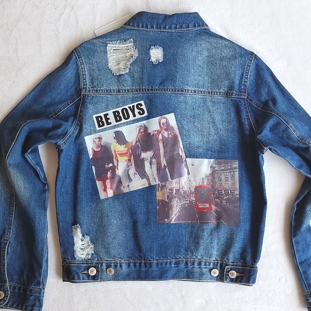 Adore Be Boys Photo Patchwork Denim Jacket - Picture 6 of 10